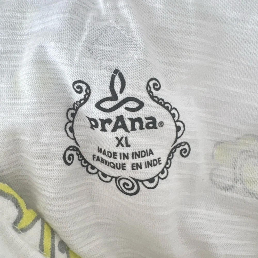 PrAna White Paisley Organic Cotton Drawstring Tunic Dress | XL | Boho Beach